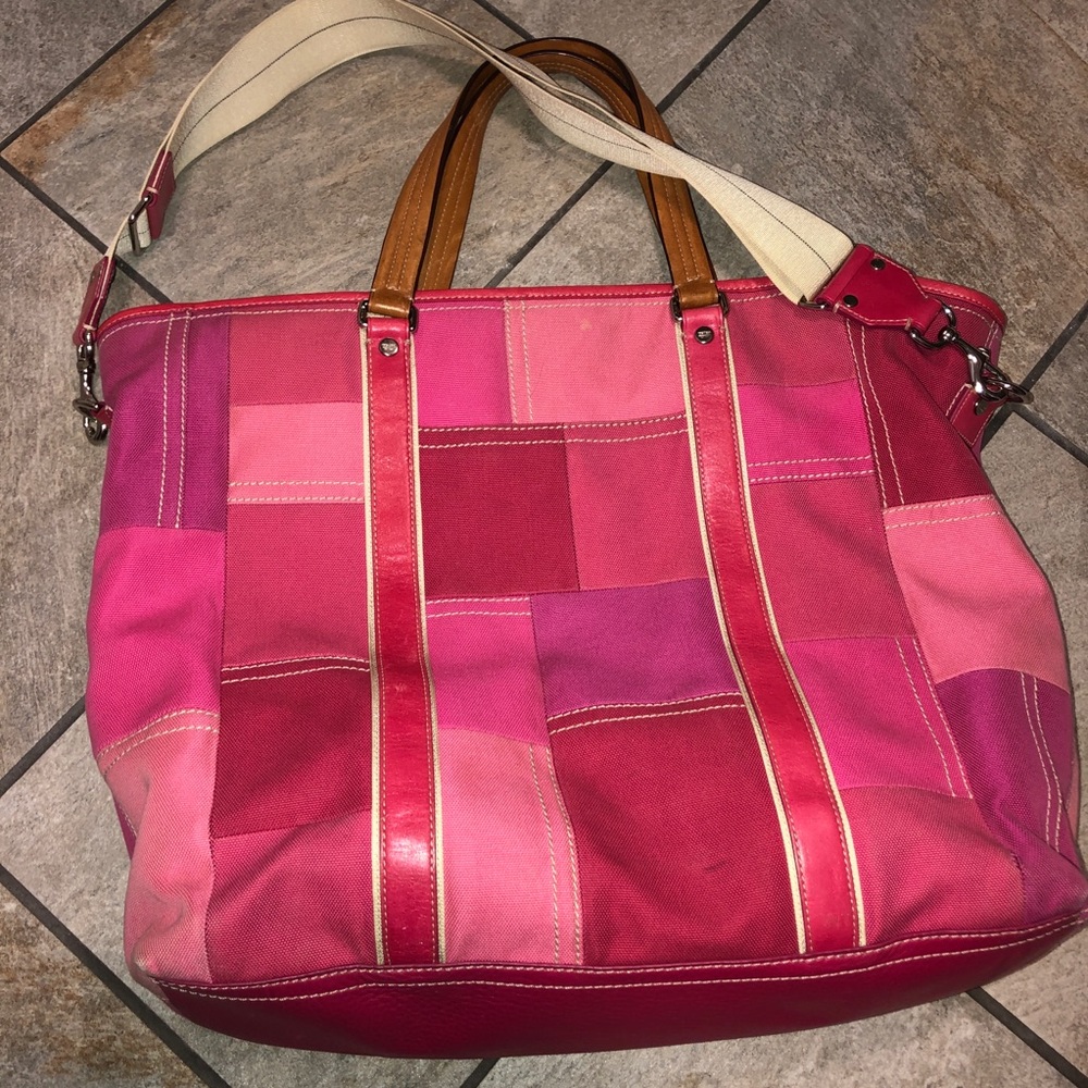 Coach Pink Patchwork Weekender Bag - image 5